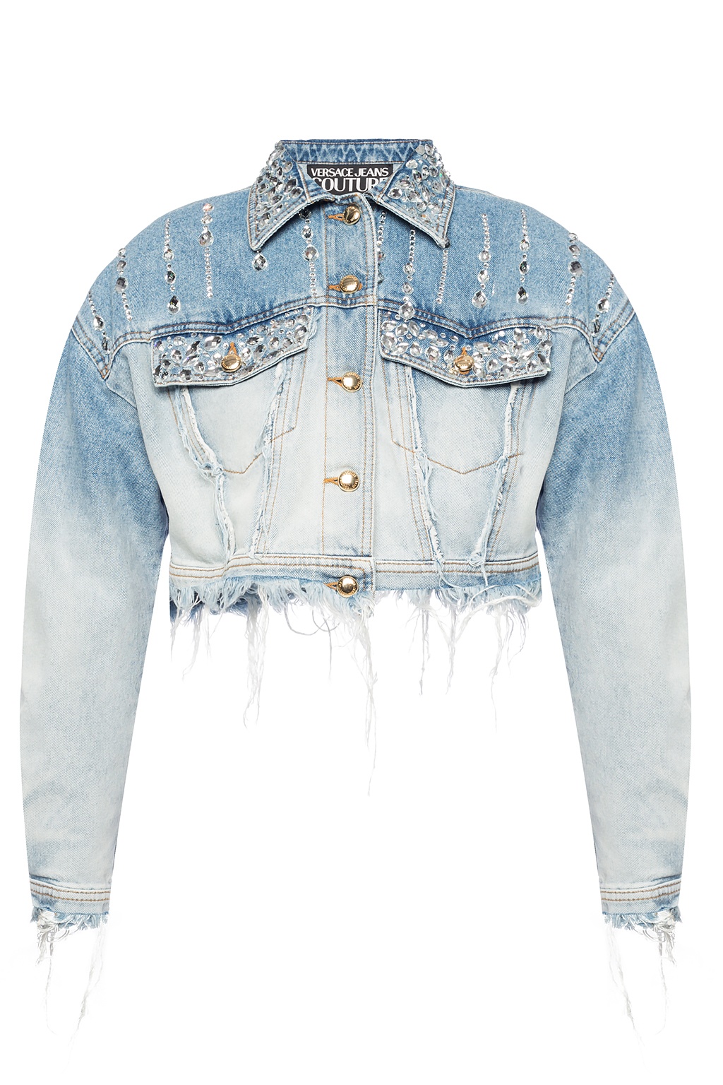 Versace Jeans Couture Embellished denim jacket | Women's Clothing